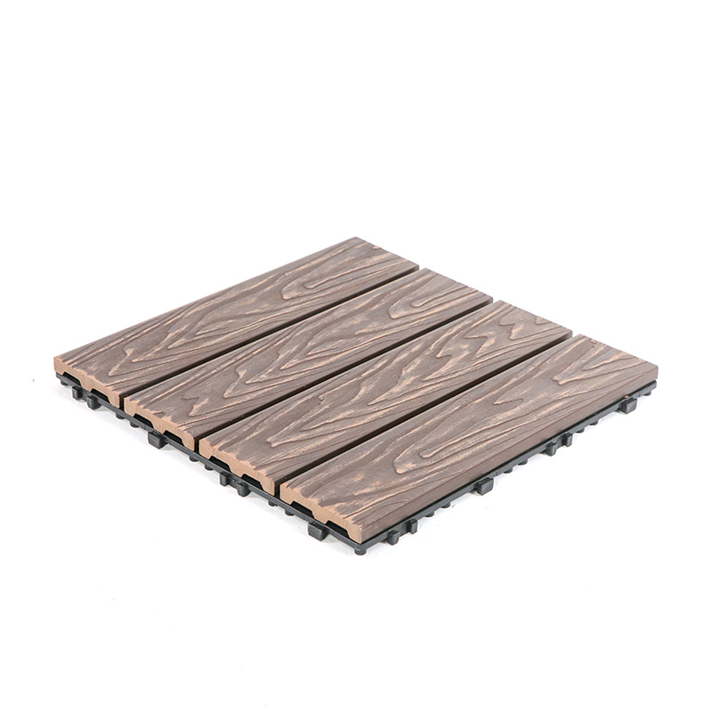 بلاط سطح WPC المتشابك من الخشب الحبوب لشرفات الحديقة